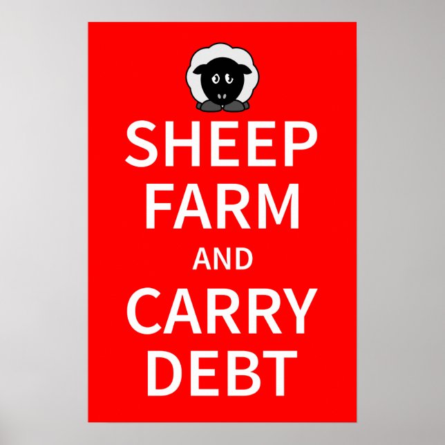 Poster Ferme de moutons et dette (Devant)