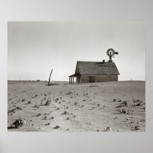 Poster Ferme du Dust Bowl, 1938. Photo ancienne