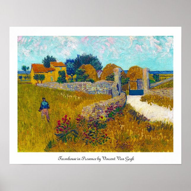 Poster Ferme en Provence par Vincent Van Gogh (Devant)