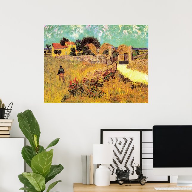 Poster Ferme en Provence par Vincent van Gogh (Bureau à domicile)