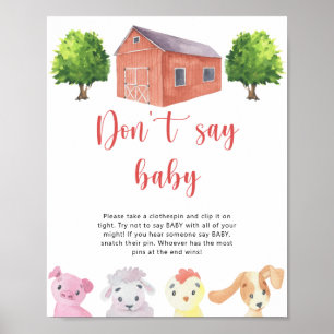 Poster Ferme - Ne pas dire Jeu de Bébé