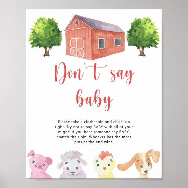 Poster Ferme - Ne pas dire Jeu de Bébé (Devant)
