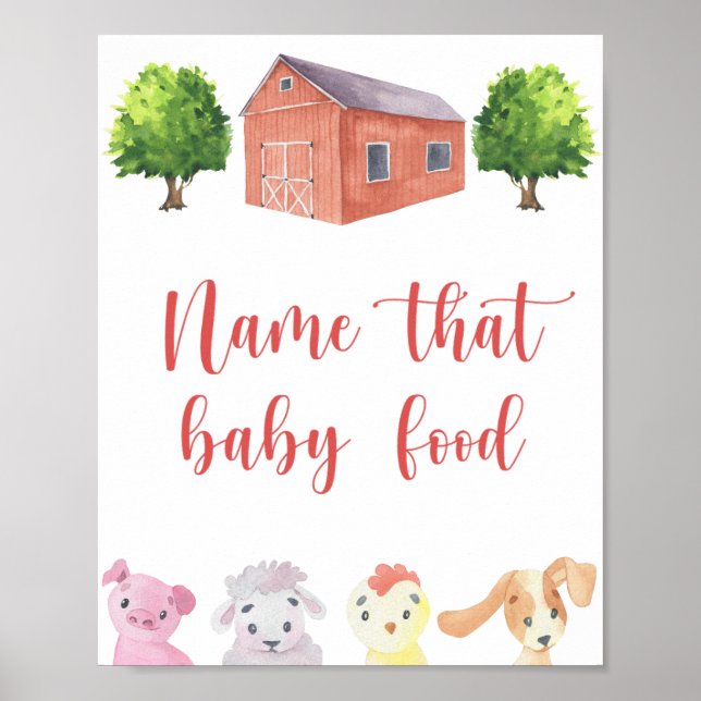 Poster Ferme - nom de l'aliment pour bébés (Devant)