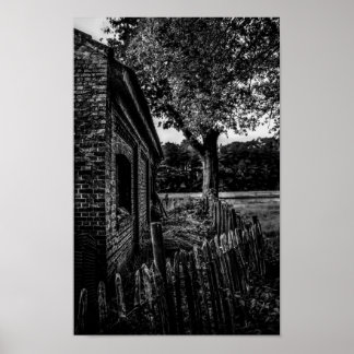 Poster Ferme Oubliée Noir Et Blanc