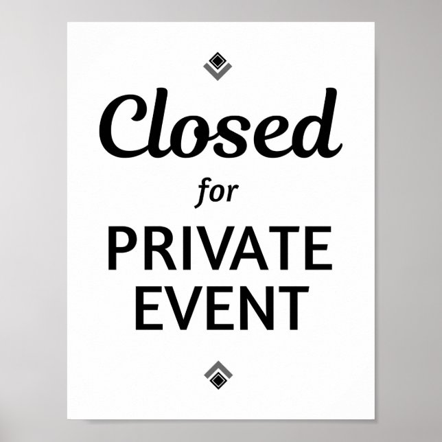 Poster Fermé pour un événement privé (Devant)