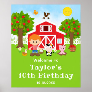 Poster Ferme Red Grange Red Hair Boy Bienvenue