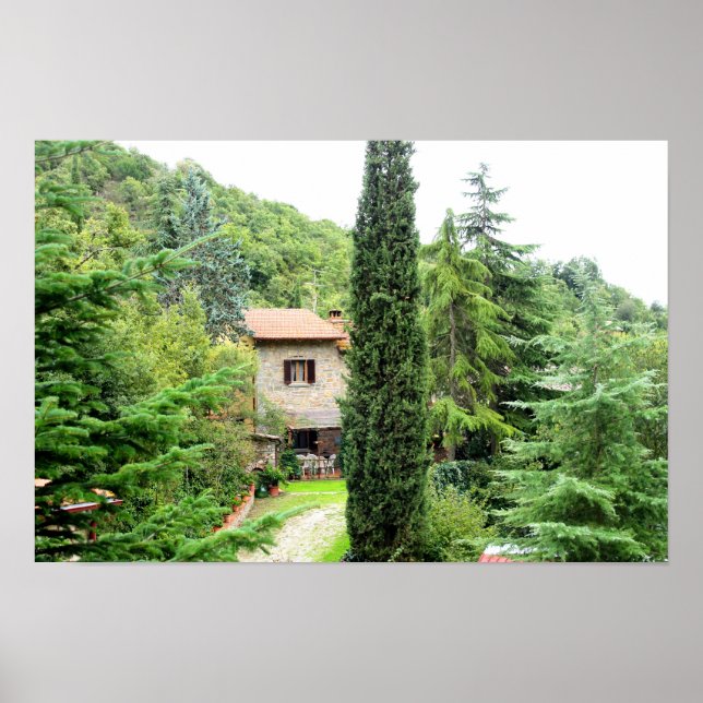 Poster Ferme rustique toscane italienne. Toscane. (Devant)