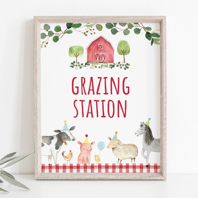 Poster Ferme Station de pâturage de verdure Signal alimen (Créateur téléchargé)
