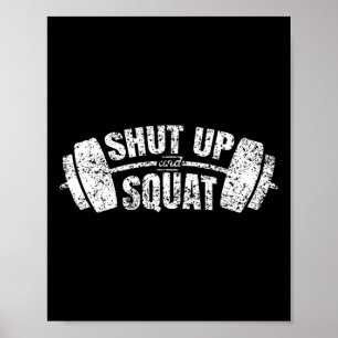 Poster Fermer Et Entraînement De Squat Fitness Exercice D