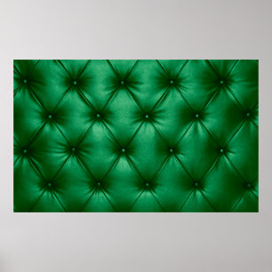 Poster Fermer la texture arrière - plan du capitone vert