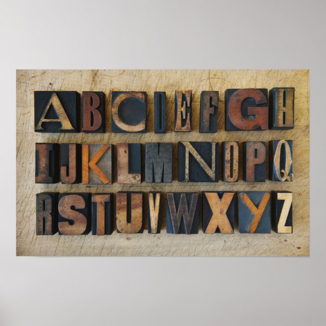 Poster Fermer l'alphabet sur letterpress 2 (Devant)