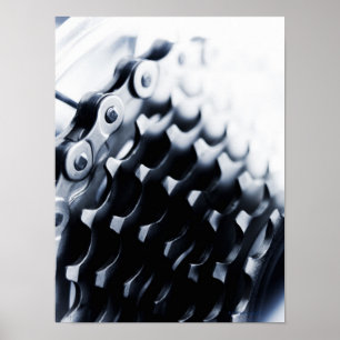 Poster Fermer les engrenages de bicyclettes