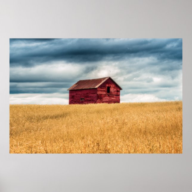Poster Fermes | Vielle grange rouge (Devant)
