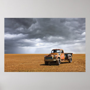 Poster Fermes   Vieux camion en campagne