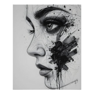 Poster Fermeture Abstraite des yeux