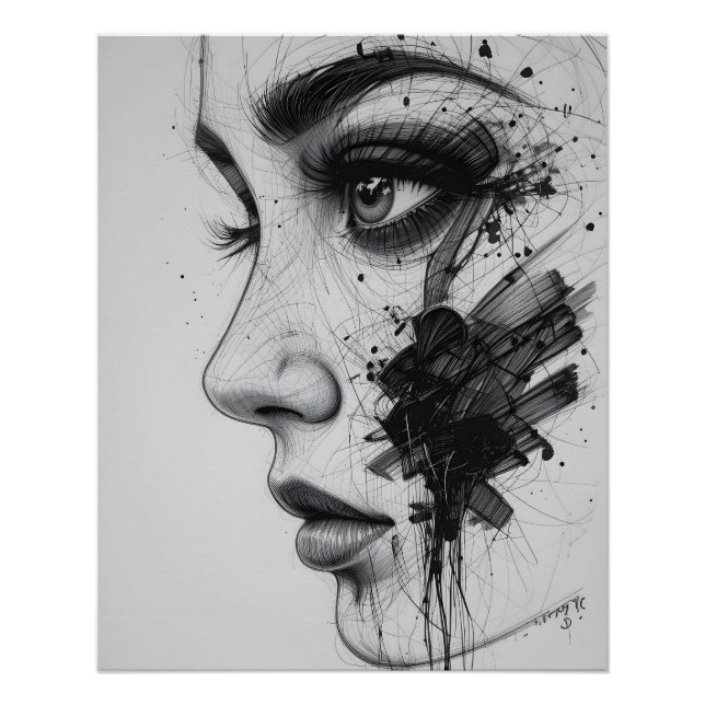 Poster Fermeture Abstraite des yeux (Devant)