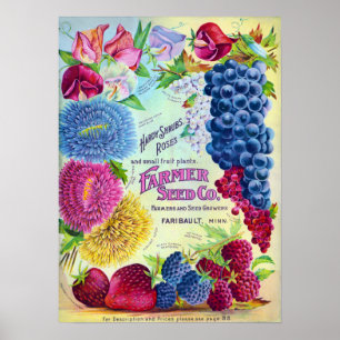 Poster Fermiers Seed Company Publicité Vintage