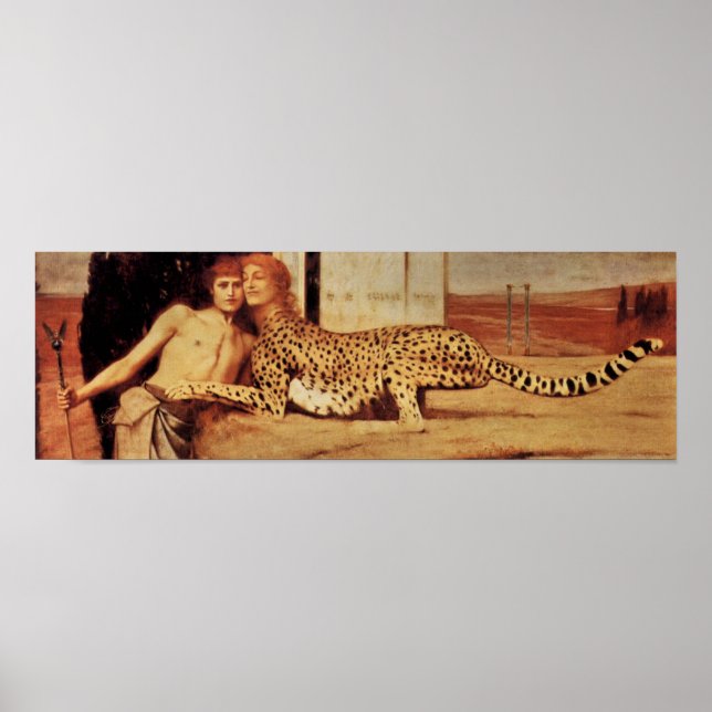 Poster Fernand Khnopff - La tendresse du sphinx (Devant)