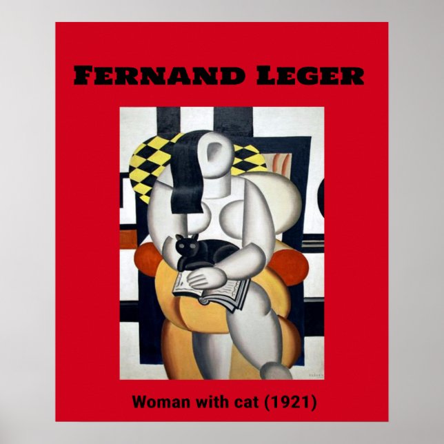 Poster Fernand Leger : Femme avec chat (1921) (Devant)