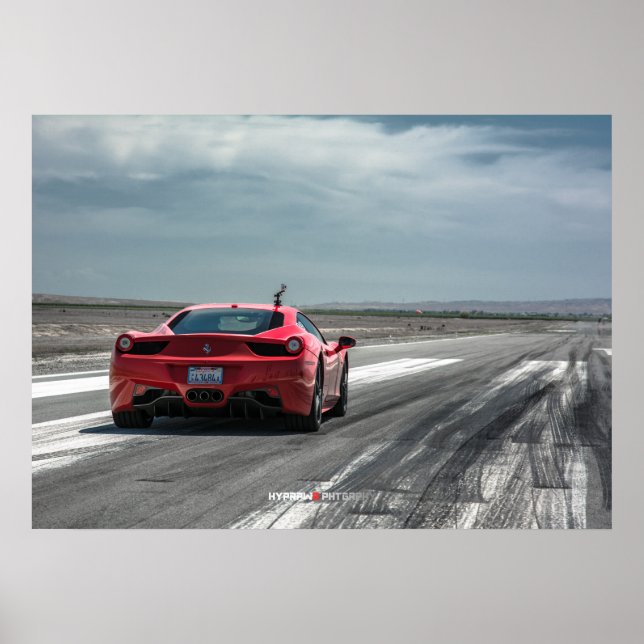 Poster Ferrari 458 Italie Prêt à la course (Devant)