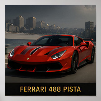 Poster Ferrari 488 Pista Luxe Supercar Italien Moderne