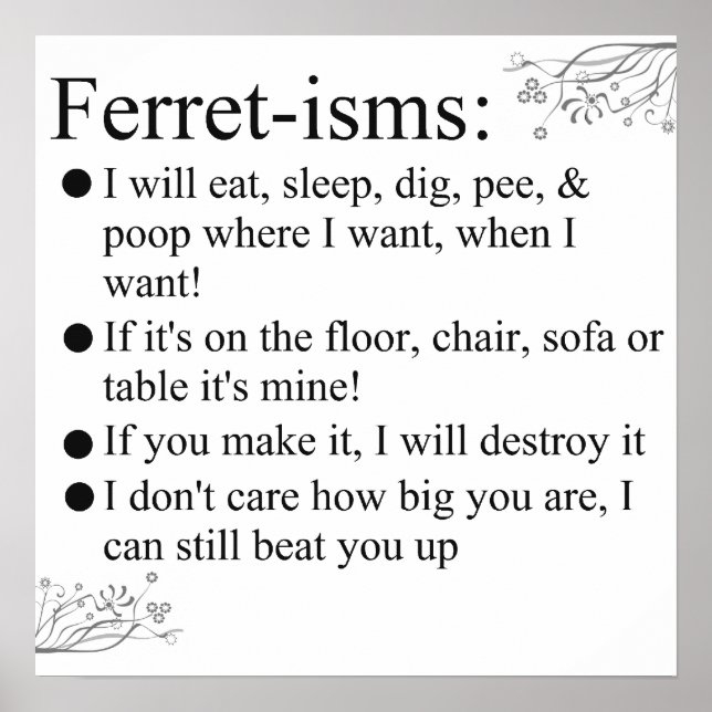 Poster Ferret-isms & Sayings Imprimer (Devant)