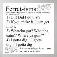 Ferret-isms & Sayings Imprimer pour les amateurs d