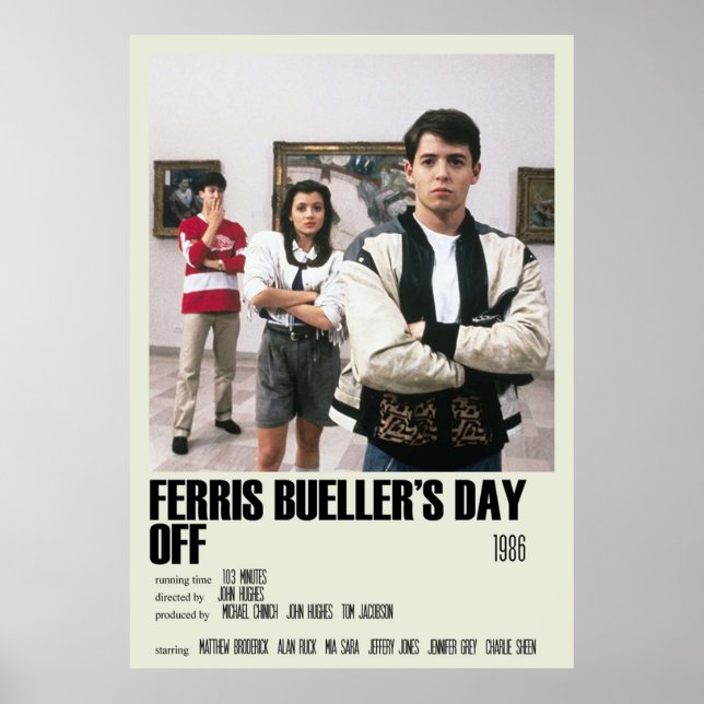 Poster Ferris Buellers Day off Alternative Art Movie Larg (Devant)
