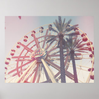 Poster Ferris Wheel & Palms