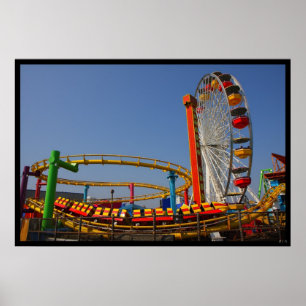 Poster Ferris Wheel & Rollercoaster