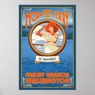 Poster Ferry pour femme - Friday Harbour, Washington