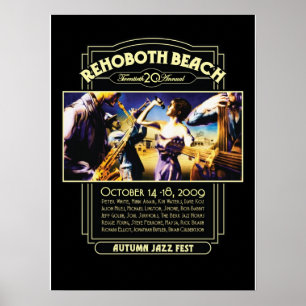 Poster Fest 2009 de jazz d'automne de plage de Rehoboth
