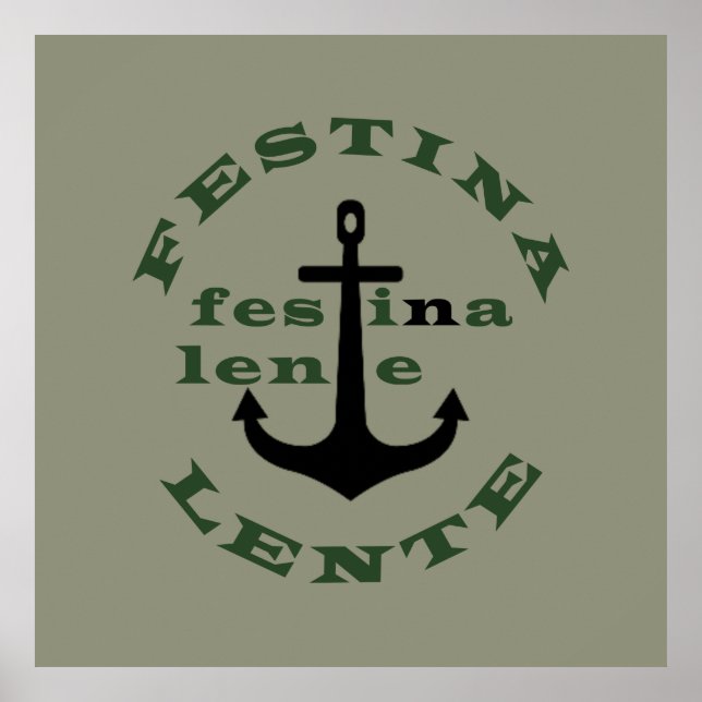 Poster festina lente, phrases latines (Devant)