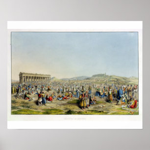 Poster Festival à Athènes, pub. par J. Rodwell, 1830 (aqu