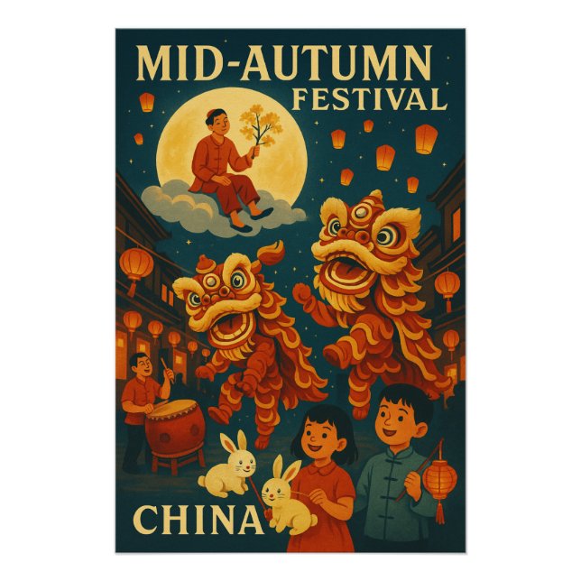 Poster Festival chinois de la mi-automne Nuit 2025 (Devant)
