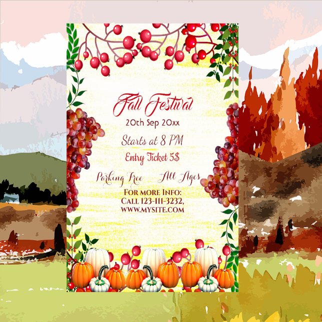 Poster Festival d'automne Berries d'automne Raisins Citro (Fall Festival)