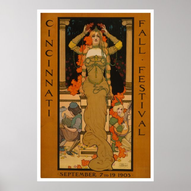 Poster Festival d'automne Cincinnati Art Nouveau (Devant)