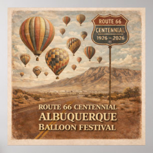 Poster Festival de Ballons d'Albuquerque Route 66