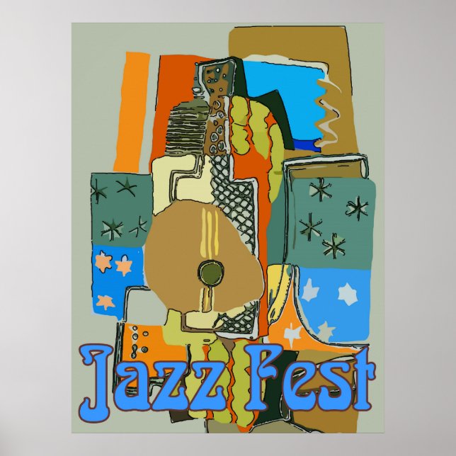 Poster Festival de Jazz, Guitare Abstraite (Devant)