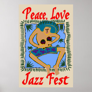 Poster Festival de Jazz, Peace Love, Rasta Man