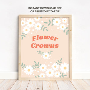Poster Festival de musique Daisy Flower Crown Print