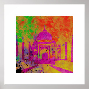POSTER FESTIVAL DES COULEURS HOLI AU TAJ