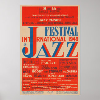Poster Festival international de jazz 1949 Vintage
