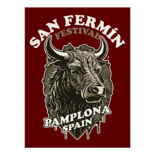 Poster Festival San Fermin - La Course Des Bulls