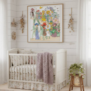 Poster Festival vintage des fleurs par Elsa Beskow