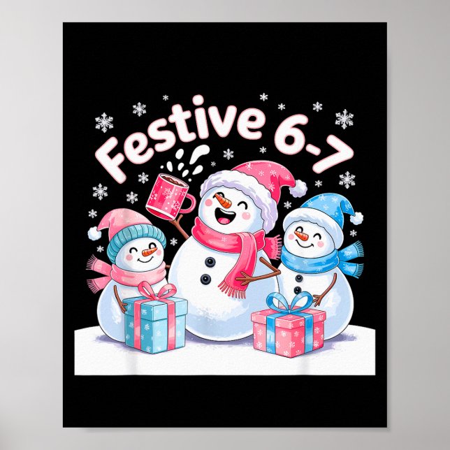 Poster Festive 6 7 Six Seven Meme Christmas Women Men Kid (Devant)