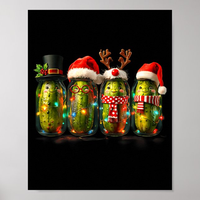 Poster Festive Ckle Jar Meme Christmas Lights Santa Hat X (Devant)