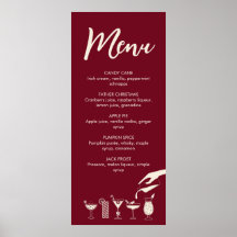 Festive Noël moyen siècle menu de cocktails modern