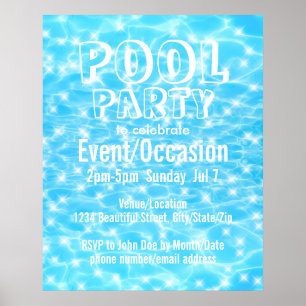 Poster Fête au bord de la piscine Fête sur la plage Fête