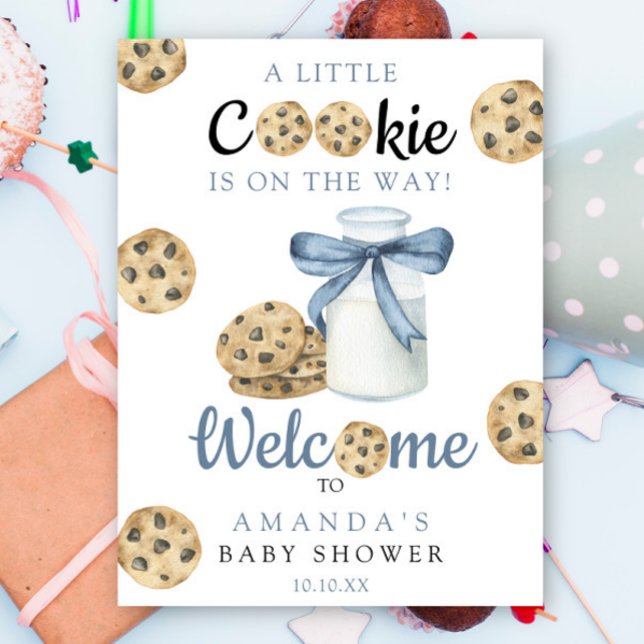 Poster Fête Baby shower de bienvenue au lait et aux cooki (Créateur téléchargé)